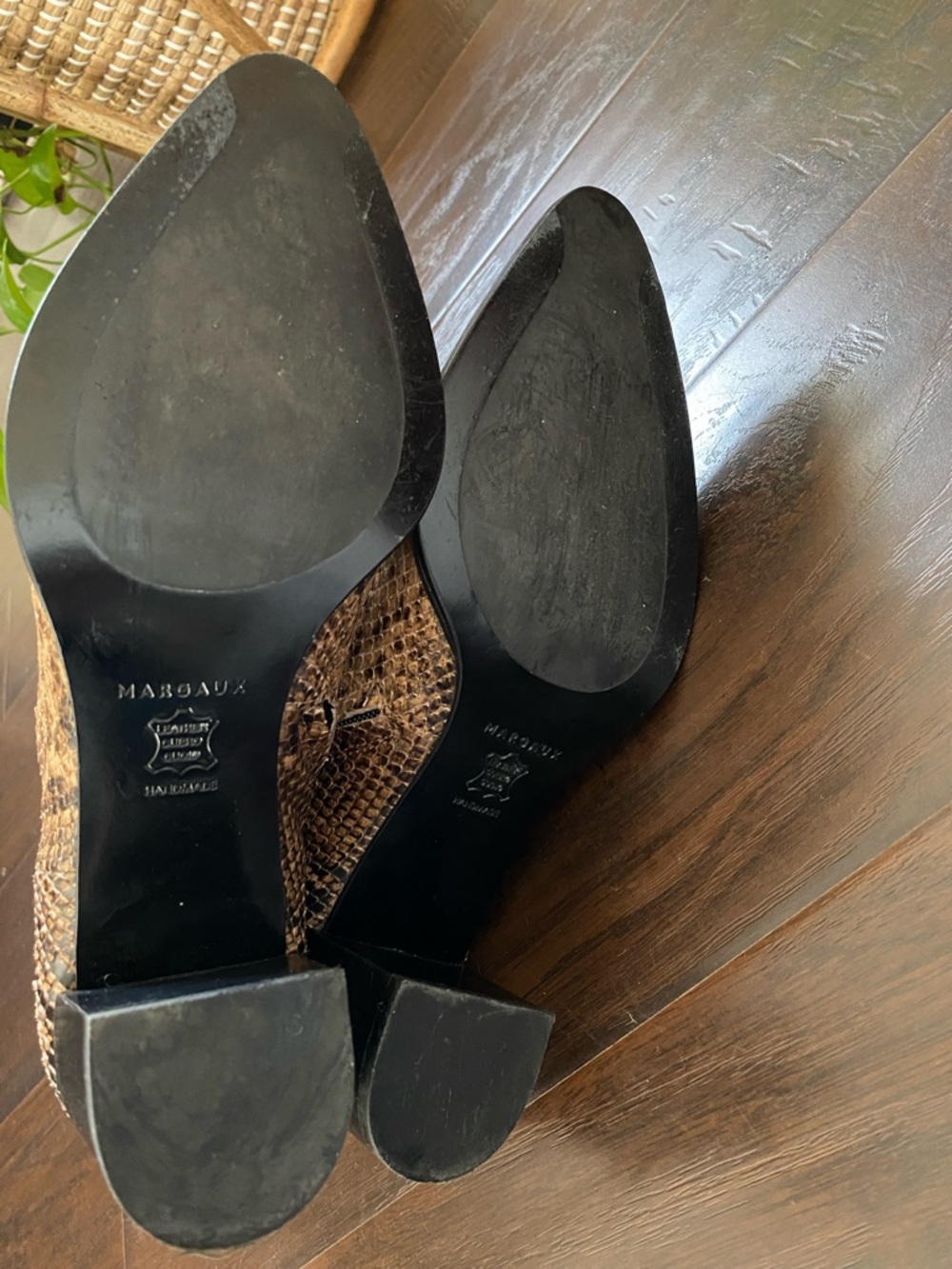 Margaux Leather Snake-Print Brown Ankle Boots with Block Heel - Women's - Picture 6 of 9